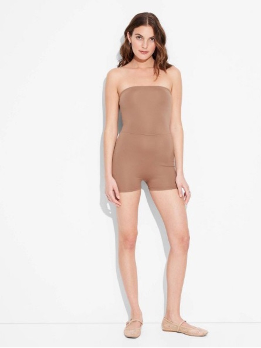 NWT Medium Wild Fable Butter Bliss Dark Taupe Strapless Tube Top‎ Romper